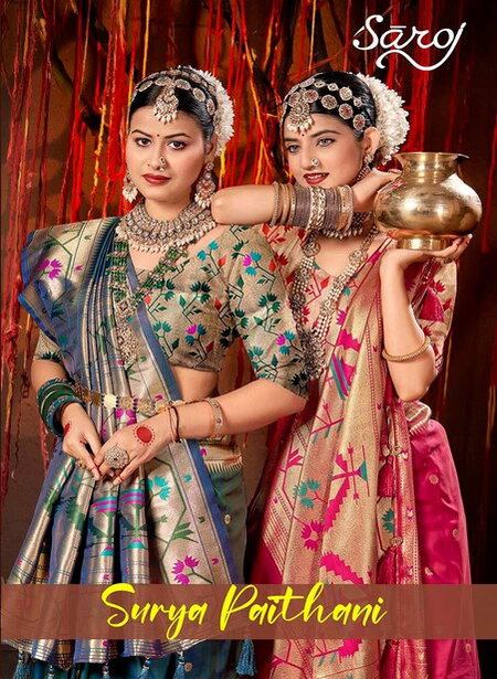 Surya Paithani By Saroj Kanjvaram Silk Wedding Wear Saree Wholesale Price In Surat